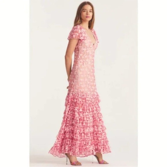 NWT LoveShackFancy Kamber Pink Floral Maxi Dress Gown - Picture 2 of 13